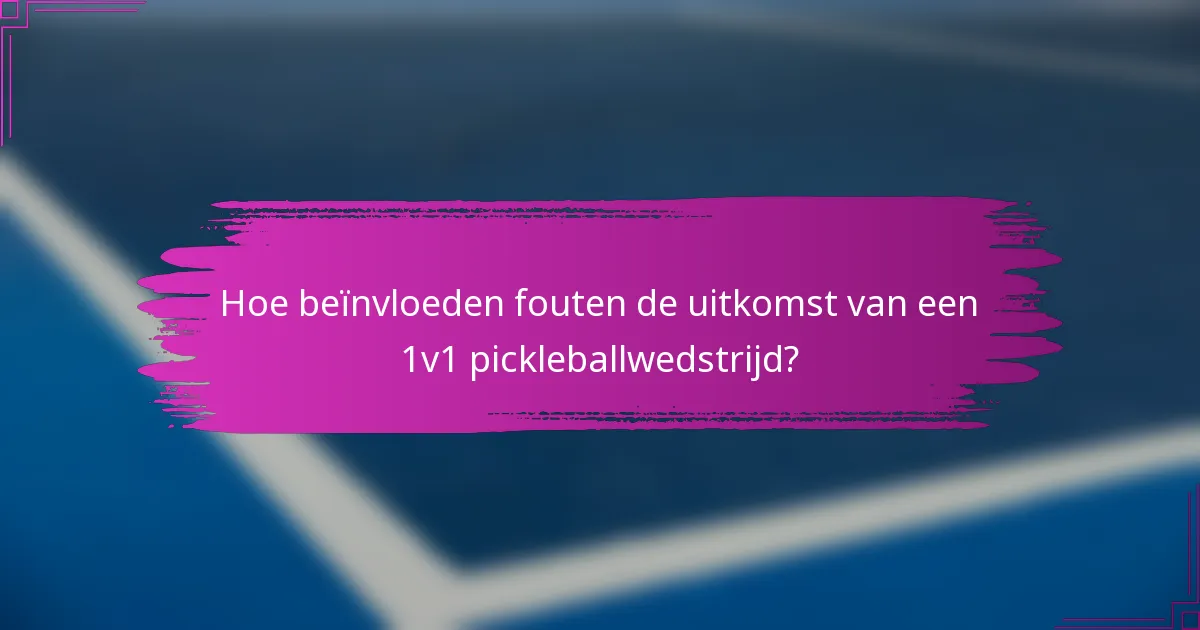 Hoe beïnvloeden fouten de uitkomst van een 1v1 pickleballwedstrijd?