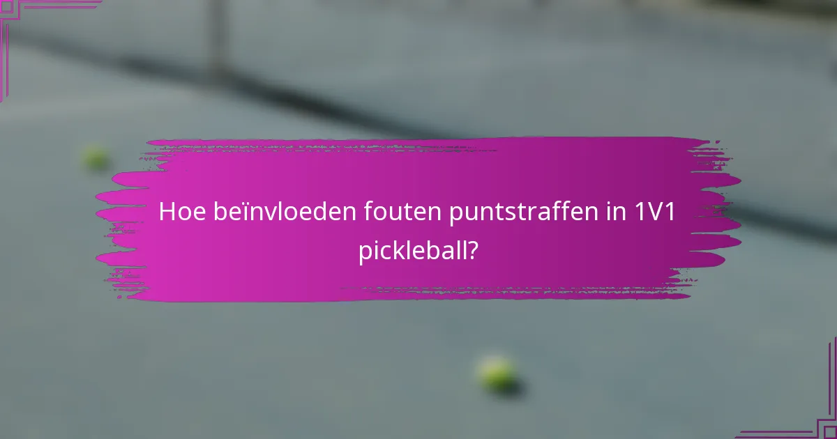 Hoe beïnvloeden fouten puntstraffen in 1V1 pickleball?