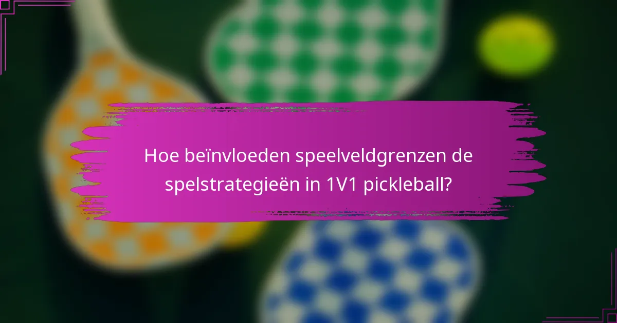 Hoe beïnvloeden speelveldgrenzen de spelstrategieën in 1V1 pickleball?