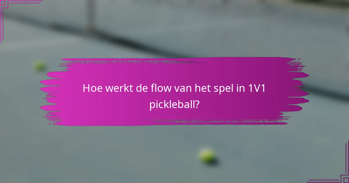 Hoe werkt de flow van het spel in 1V1 pickleball?
