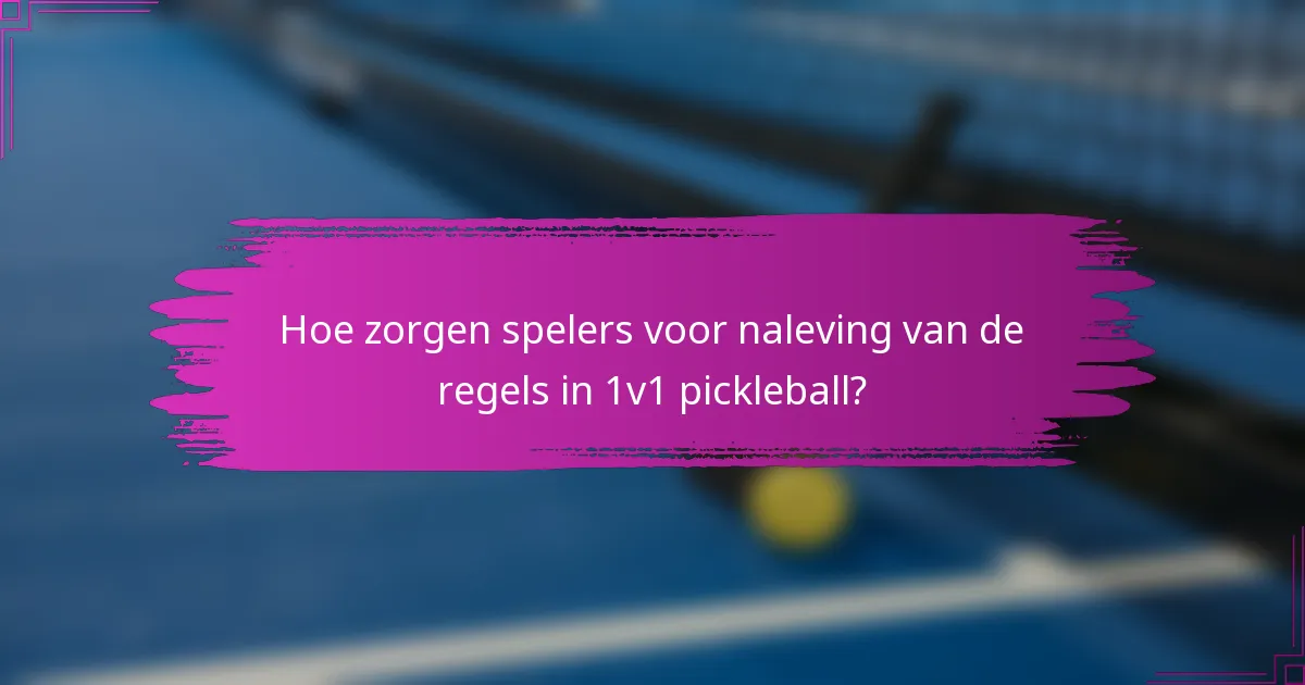 Hoe zorgen spelers voor naleving van de regels in 1v1 pickleball?