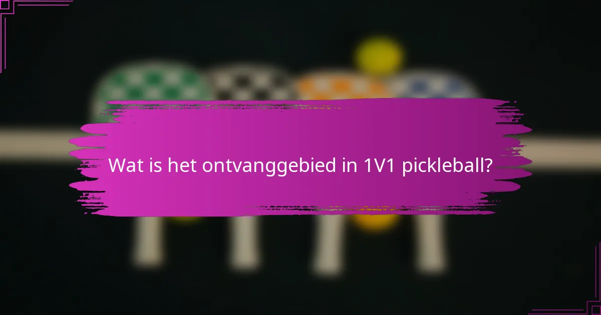 Wat is het ontvanggebied in 1V1 pickleball?