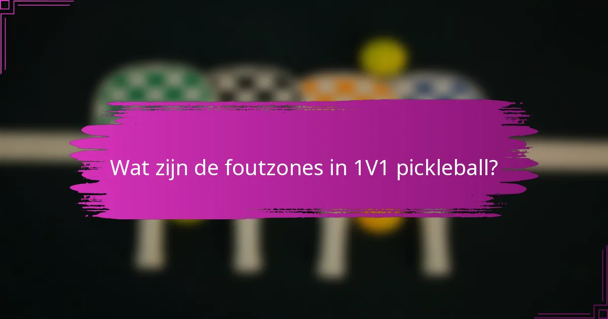 Wat zijn de foutzones in 1V1 pickleball?
