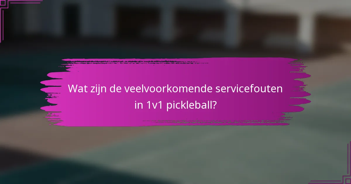 Wat zijn de veelvoorkomende servicefouten in 1v1 pickleball?